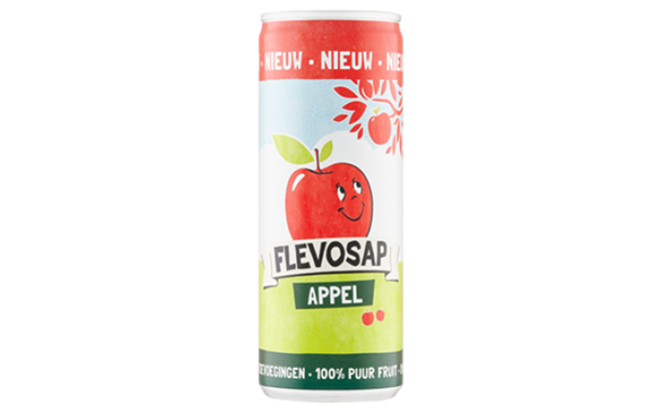 Flevosap appelsap blik 12 x 250 ML
