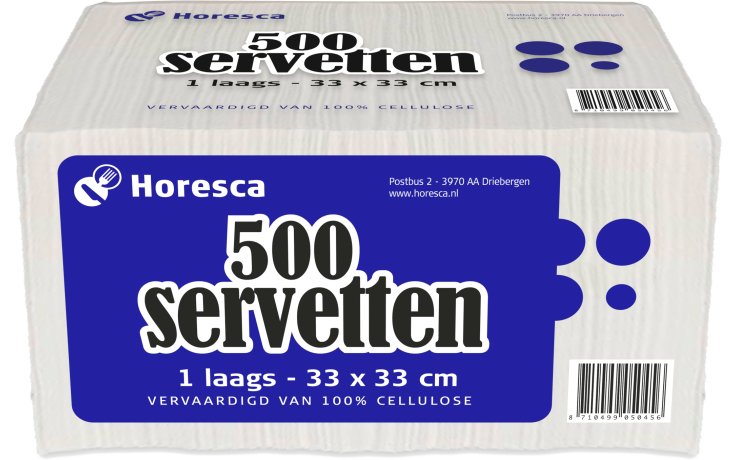 Horesca servetten wit 1 laags 33x33cm 1 x 500 ST