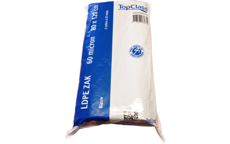 Topclass afvalzak 80x120cm 60mu blauw 2 x 25 ST
