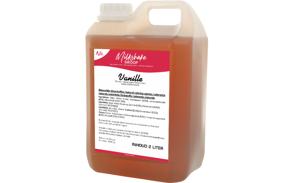 Nic milkshakesiroop vanille 1 x 2 L
