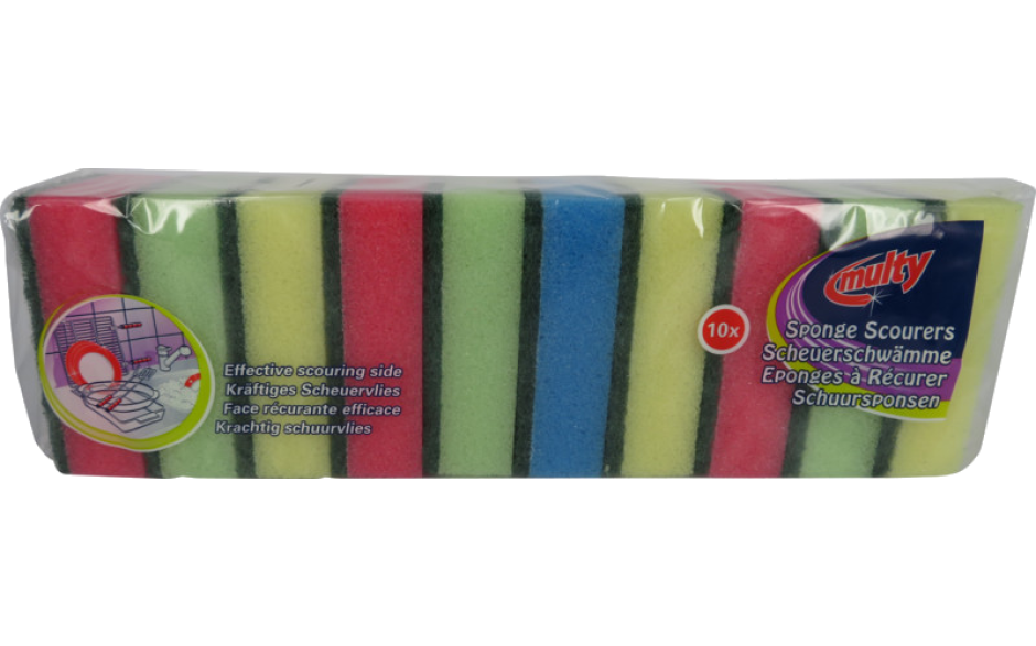 Multy schuursponsjes gemengd 1 x 10 ST