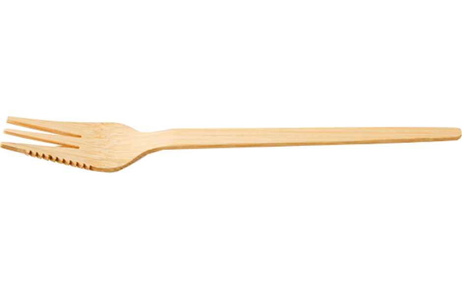 Sier snackvork bamboe met snijrand 135mm 1 x 100 ST