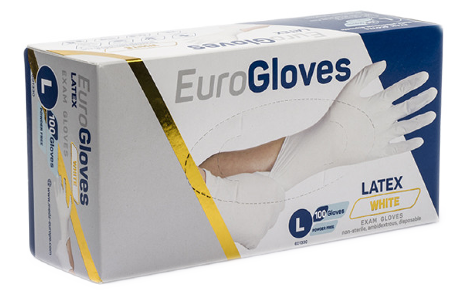 Horesca/Eurogloves latex handschoenen maat l wit 1 x 100 ST