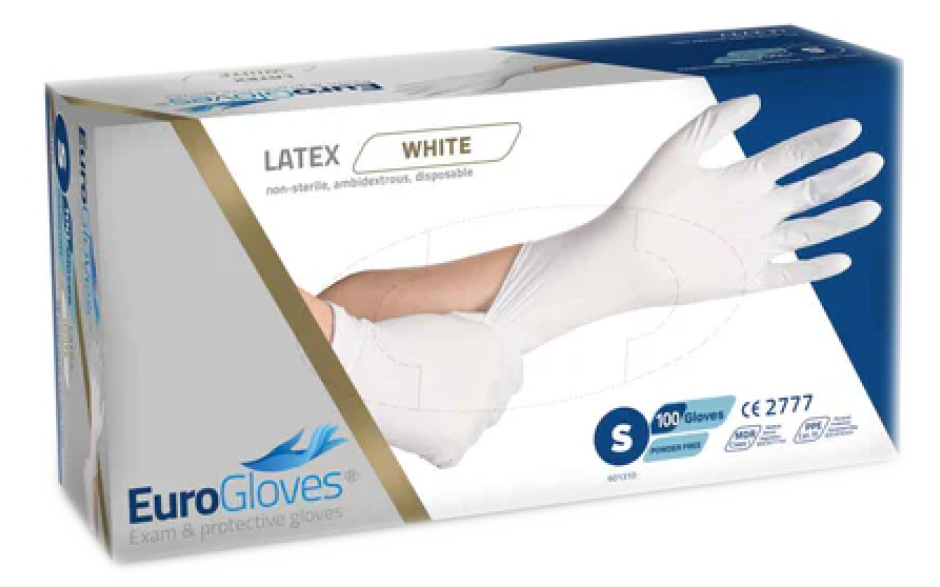 Horesca/Eurogloves latex handschoenen maat s wit 1 x 100 ST