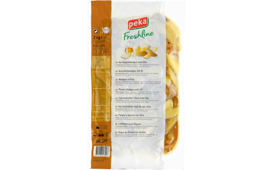 Peka freshline aardappelpartjes met schil 1 x 2 KG