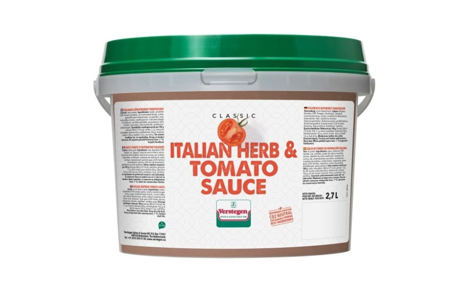 Verstegen pure italiaanse kruiden en tomatensaus 1 x 2,7 L