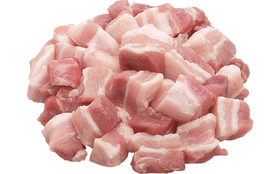 Varken spek dobbelsteentjes per KG