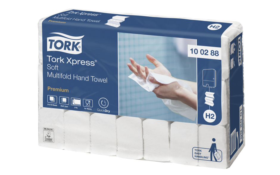 Tork handdoek premium blauw 2 laags 21 x 110 ST