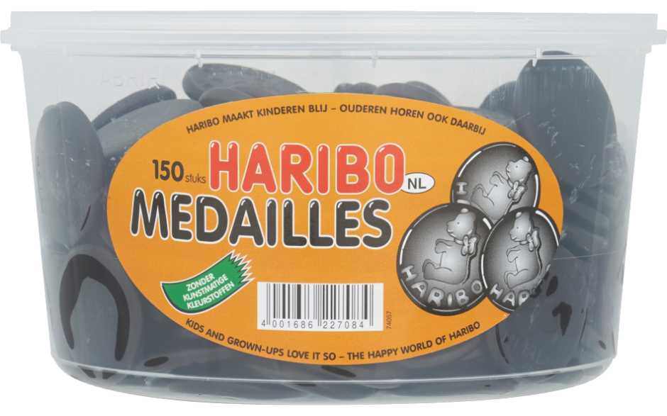Haribo drop medailles 1 x 150 ST