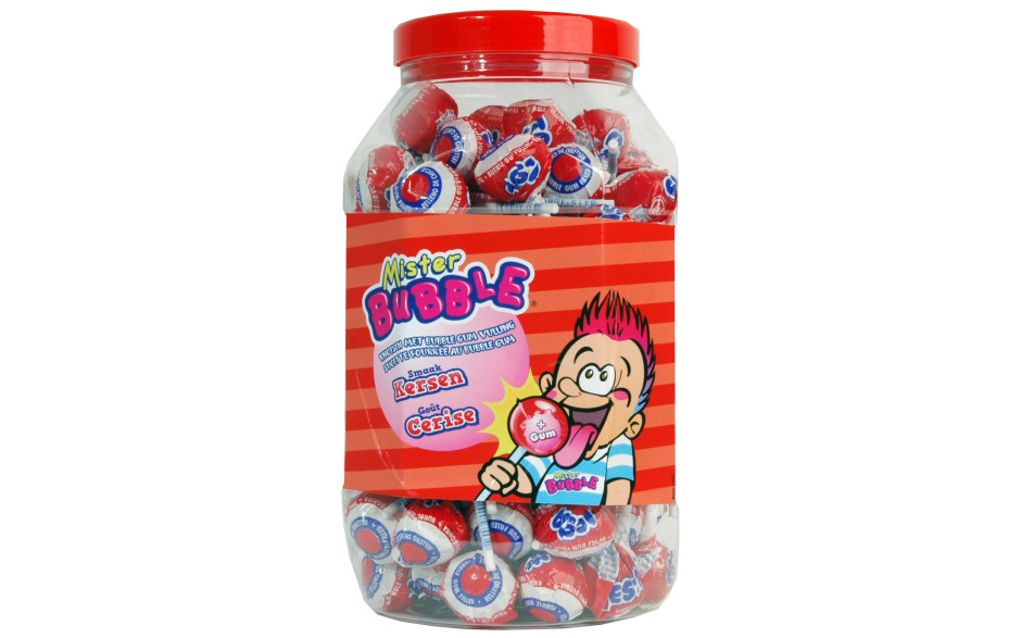 Mister bubble lollie kersen 1 x 100 ST