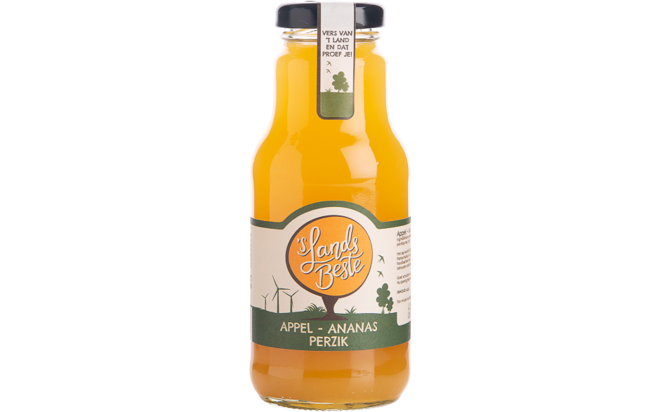 sLandsbeste appel-ananas-perziksap 12 x 25 CL