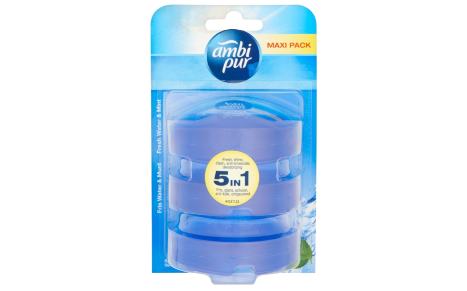 Ambi-pur toiletblok navulling fresh water&mint 55ml 6 x 3 ST